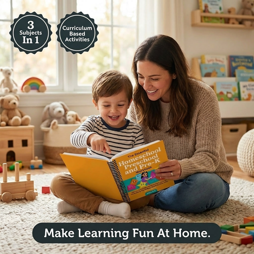The Essential Homeschool Preschool and Pre-K Workbook: 135 Fun Curriculum-Based Activities to Build Pre-Reading, Pre-Writing, and Early Math Skills!